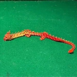 Toys | Flexi Factory Imperial Dragon 3d Printed Orange And Red Fire ...